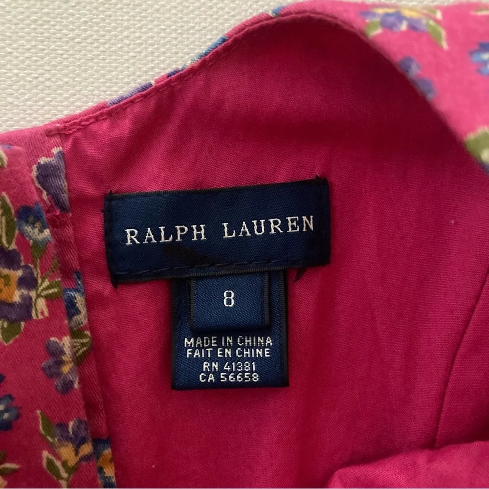 Ralph Lauren Girls 8 Pink Floral Party Dress